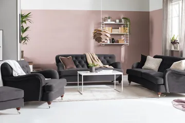 Howard Riviera 3-seters Svingt Fløyelssofa - Mørk grå - Møbler - Sofaer - Howard sofa