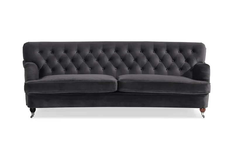 Howard Riviera 3-seters Svingt Fløyelssofa - Mørk grå - Møbler - Sofaer - Howard sofa