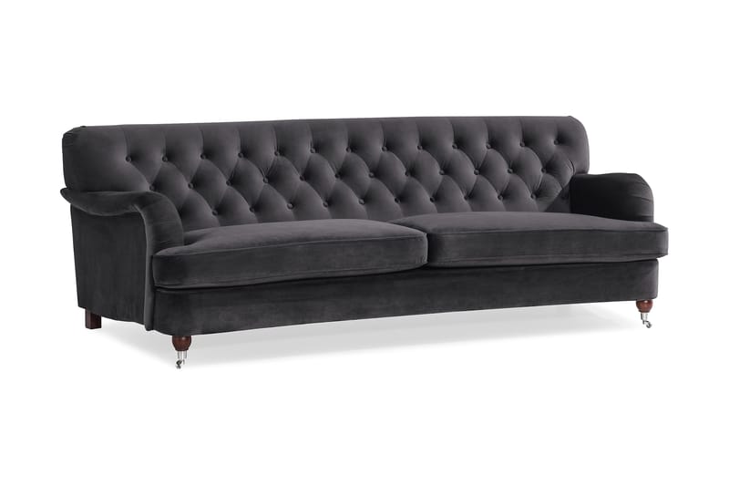 Howard Riviera 3-seters Svingt Fløyelssofa - Mørk grå - Møbler - Sofaer - Howard sofa