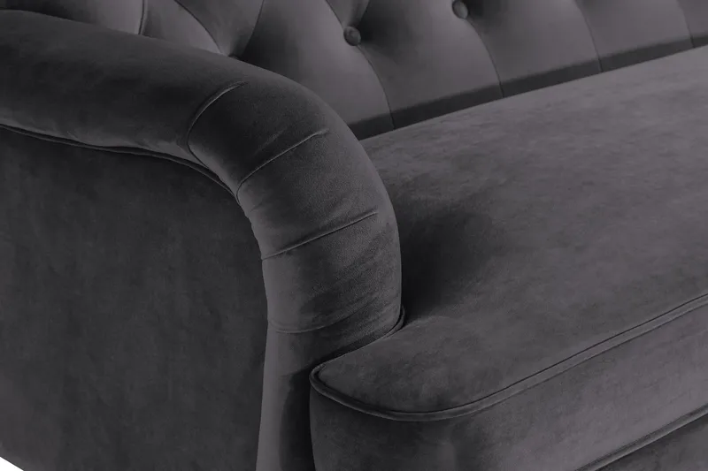 Howard Riviera 3-seters Svingt Fløyelssofa - Mørk grå - Møbler - Sofaer - Howard sofa