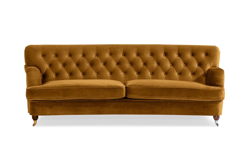 Howard Riviera 3-seters Svingt Fløyelssofa - Mørk gul - Møbler - Sofaer - Howard sofa