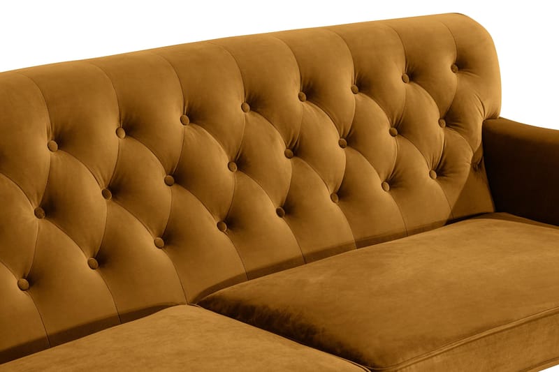 Howard Riviera 3-seters Svingt Fløyelssofa - Mørk gul - Møbler - Sofaer - Howard sofa