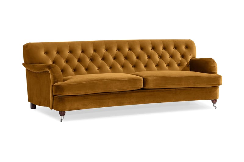 Howard Riviera 3-seters Svingt Fløyelssofa - Mørk gul - Møbler - Sofaer - Howard sofa