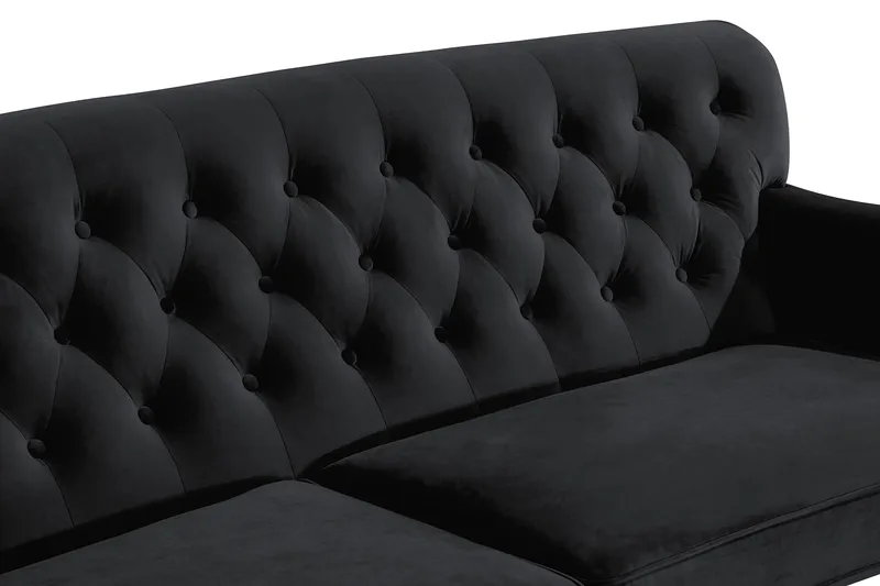 Howard Riviera 3-seters Svingt Fløyelssofa - Svart - Møbler - Sofaer - Howard sofa