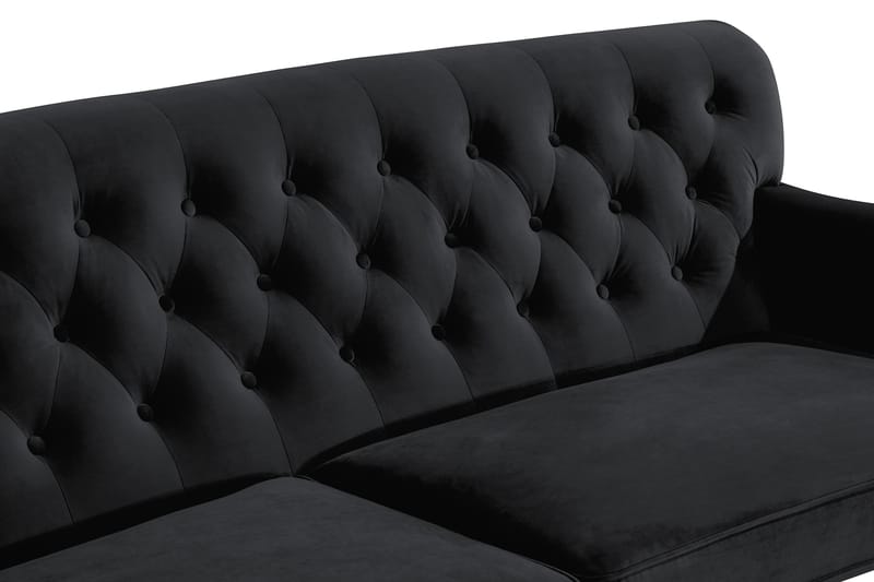 Howard Riviera 3-seters Svingt Fløyelssofa - Svart - Møbler - Sofaer - Howard sofa