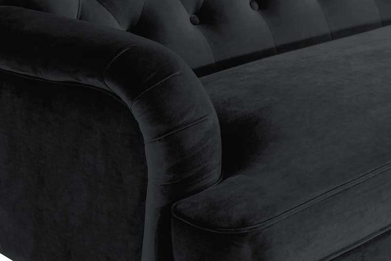 Howard Riviera 3-seters Svingt Fløyelssofa - Svart - Møbler - Sofaer - Howard sofa