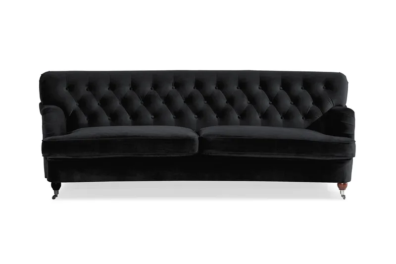 Howard Riviera 3-seters Svingt Fløyelssofa - Svart - Møbler - Sofaer - Howard sofa