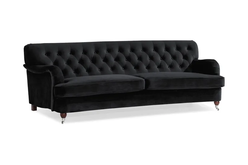 Howard Riviera 3-seters Svingt Fløyelssofa - Svart - Møbler - Sofaer - Howard sofa
