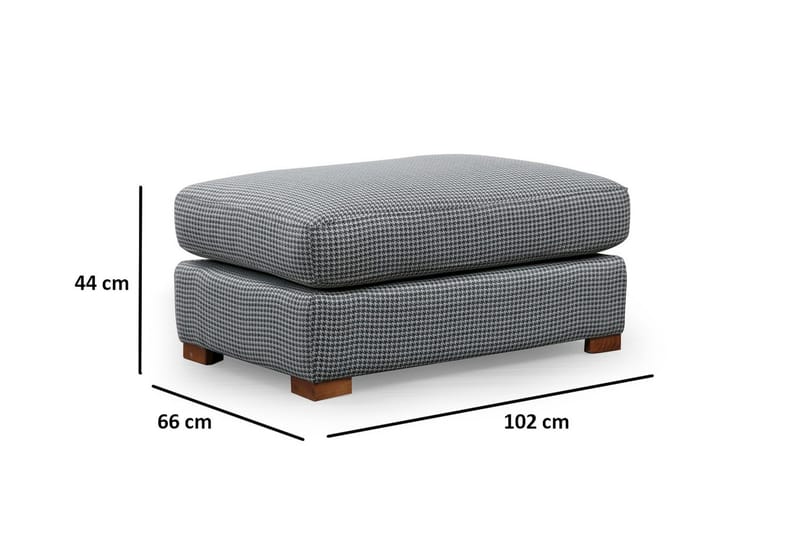 Huelva 3-seter Høyre L-formet Sofa med Sjeselong Dyp med Fotpall i Stoff - Grå - Møbler - Sofaer - Sofa med sjeselong