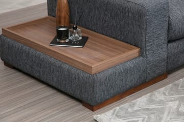 Huelva 5-seter Venstrevendt L-formet Hjørnesofa 323 cm med Sidebord i Stoff - Grå - Møbler - Sofaer - Hjørnesofa