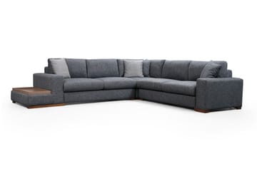Huelva 5-seter Venstrevendt L-formet Hjørnesofa 323 cm med Sidebord i Stoff - Grå - Møbler - Sofaer - Hjørnesofa