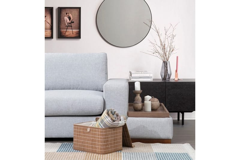 Huelva 5-seter Venstrevendt L-formet Sofa med Sjeselong 308 cm i Stoff - Grå - Møbler - Sofaer - Sofa med sjeselong