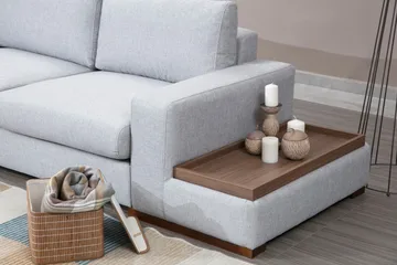 Huelva 5-seter Venstrevendt L-formet Sofa med Sjeselong 308 cm i Stoff - Grå - Møbler - Sofaer - Sofa med sjeselong