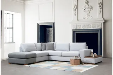 Huelva 5-seter Venstrevendt L-formet Sofa med Sjeselong 308 cm i Stoff - Grå - Møbler - Sofaer - Sofa med sjeselong