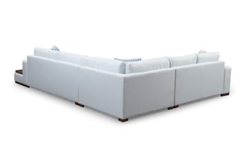 Huelva Høyrevendt L-formet Hjørnesofa 363 cm i Stoff med Sidebord - Lyseblågrå - Møbler - Sofaer - Hjørnesofa