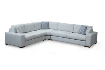 Huelva Venstrevendt L-formet Hjørnesofa 322 cm i Stoff med Brede Armlener - Isblå - Møbler - Sofaer - Hjørnesofa