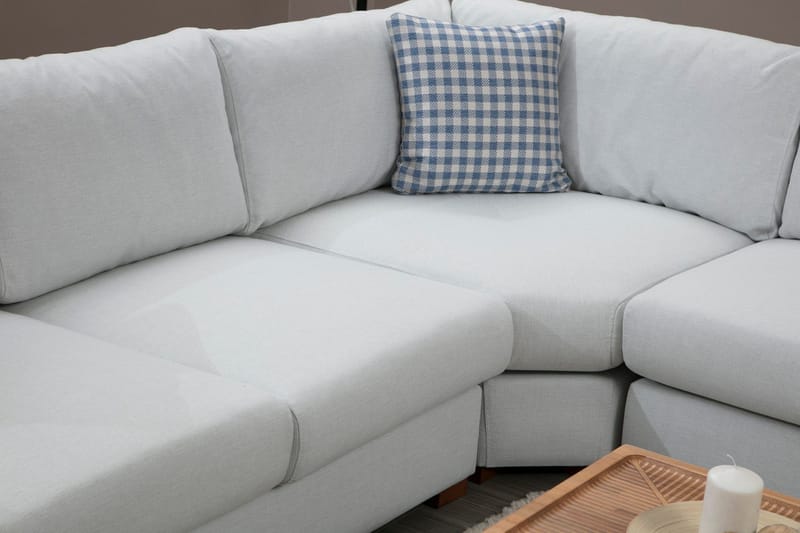 Huelva Venstrevendt L-formet Hjørnesofa 322 cm i Stoff med Brede Armlener - Isblå - Møbler - Sofaer - Hjørnesofa