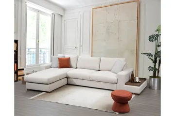 Huelva Venstrevendt L-formet Sofa med Sjeselong 312 cm i Stoff - Kremhvit - Møbler - Sofaer - Sofa med sjeselong
