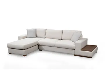 Huelva Venstrevendt L-formet Sofa med Sjeselong 312 cm i Stoff - Kremhvit - Møbler - Sofaer - Sofa med sjeselong