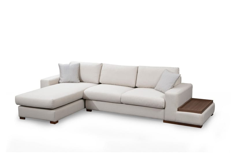 Huelva Venstrevendt L-formet Sofa med Sjeselong 312 cm i Stoff - Kremhvit - Møbler - Sofaer - Sofa med sjeselong