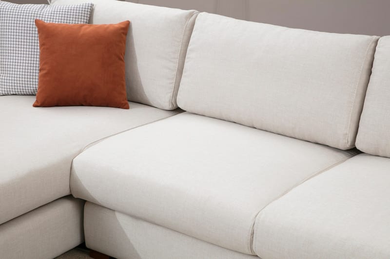 Huelva Venstrevendt L-formet Sofa med Sjeselong 312 cm i Stoff - Kremhvit - Møbler - Sofaer - Sofa med sjeselong