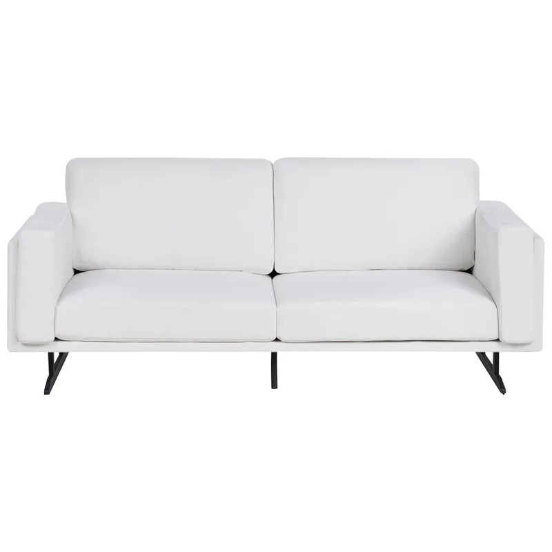 Idre 3-seter Sofa i Stoff med Metallben, Hvit|Svart