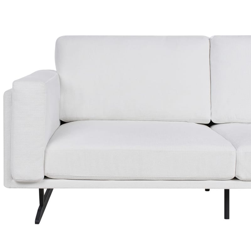 Idre 3-seter Sofa i Stoff med Metallben - Hvit|Svart - Møbler - Sofaer - Sofa 3 seter