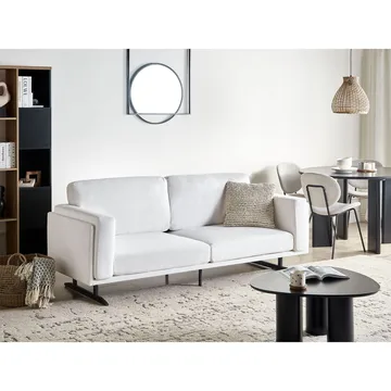 Idre 3-seter Sofa i Stoff med Metallben - Hvit|Svart - Møbler - Sofaer - Sofa 3 seter