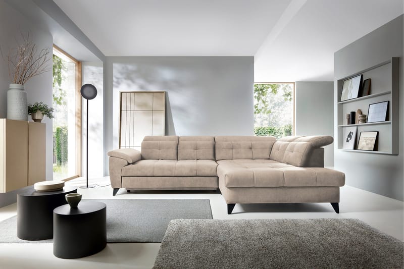 Inferne 5-seter Sofa med Sjeselong - Beige - Møbler - Sofaer - Sofa med sjeselong