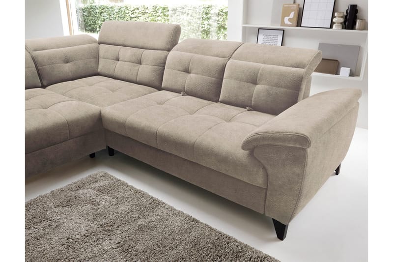 Inferne 5-seters Sofa med Sjeselong - Beige - Møbler - Sofaer - Sofa med sjeselong