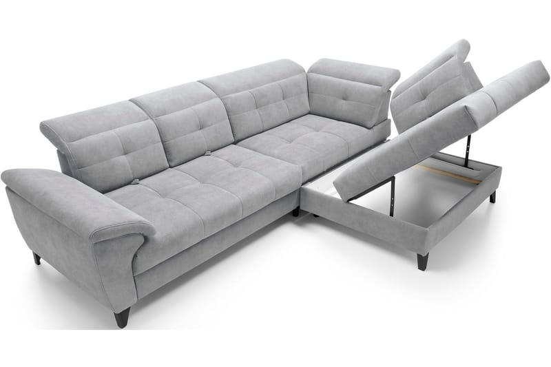 Inferne 5-seters Sofa med Sjeselong - Grå - Møbler - Sofaer - Sofa med sjeselong