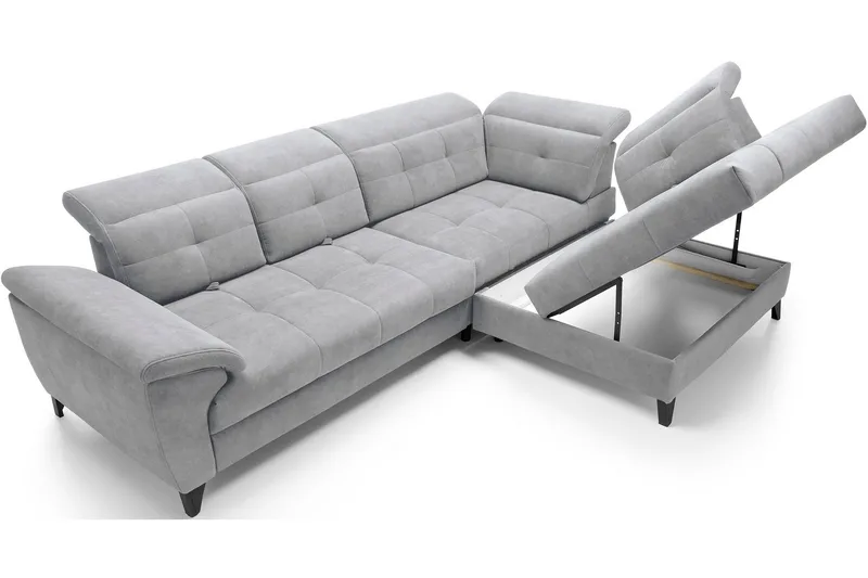 Inferne 5-seters Sofa med Sjeselong - Grå - Møbler - Sofaer - Sofa med sjeselong