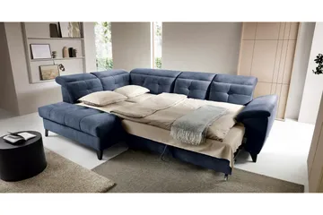 Inferne 5-seters Sofa med Sjeselong - Mørkeblå - Møbler - Sofaer - Sofa med sjeselong