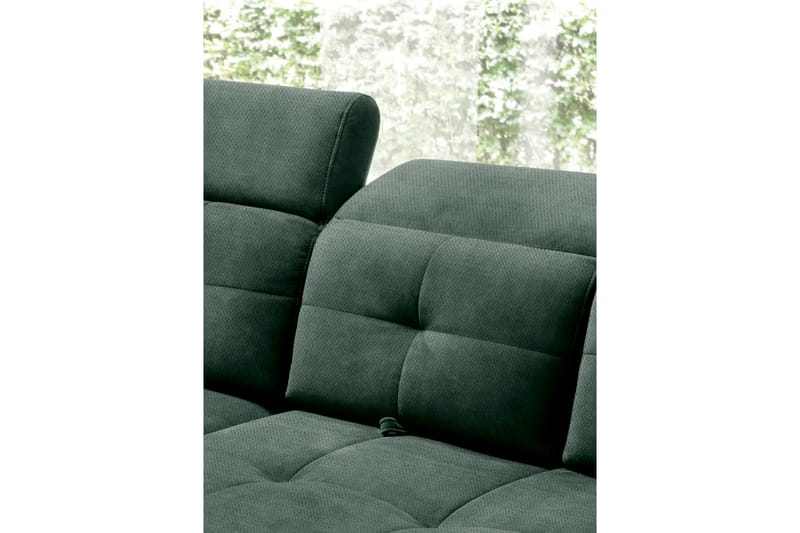 Inferne 5-seters Sofa med Sjeselong - Mørkegrønn - Møbler - Sofaer - Sofa med sjeselong