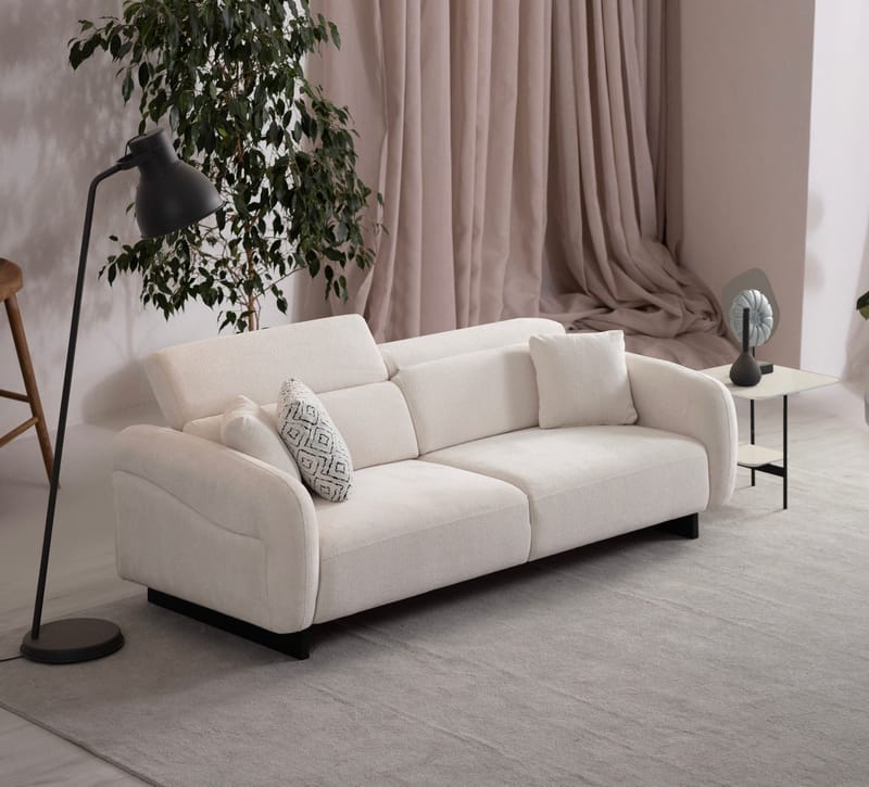Ingang 3-seters sofa Chenille - Hvit - Møbler - Sofaer - Sofa 3 seter