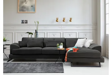 Jaraad Hjørnesofa med Divan Høyre - Svart - Møbler - Sofaer - Sofa med sjeselong