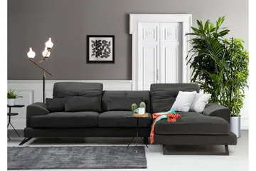 Jaraad Hjørnesofa med Divan Høyre - Svart - Møbler - Sofaer - Sofa med sjeselong