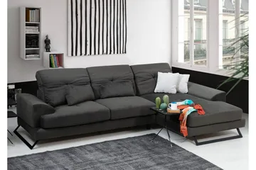 Jaraad Hjørnesofa med Divan Høyre - Svart - Møbler - Sofaer - Sofa med sjeselong