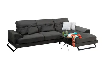 Jaraad Hjørnesofa med Divan Høyre - Svart - Møbler - Sofaer - Sofa med sjeselong