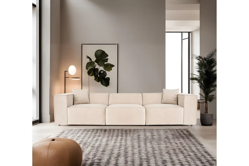 Kaolins Sofa 3-seter - Krem - Møbler - Sofaer - Modulsofaer - Komplett modulsofa