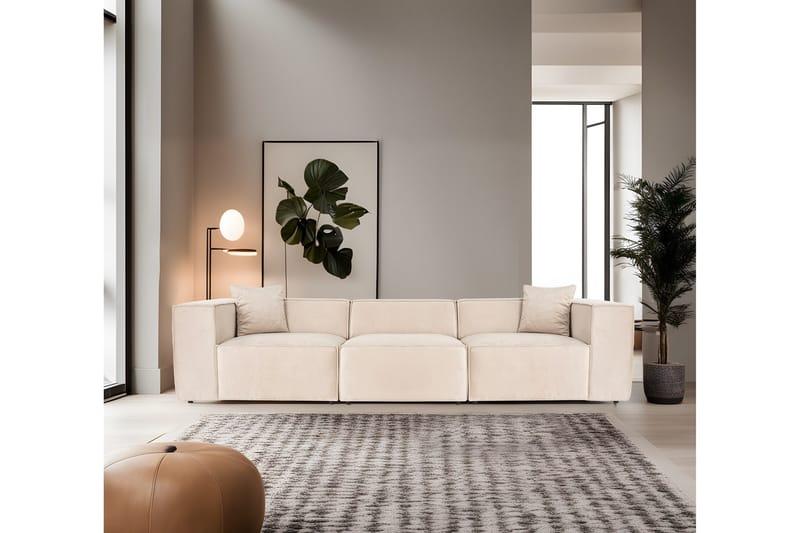 Kaolins Sofa 3-seter - Krem - Møbler - Sofaer - Modulsofaer - Komplett modulsofa
