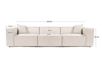 Kaolins Sofa 3-seter - Lys brun - Møbler - Sofaer - Modulsofaer - Komplett modulsofa