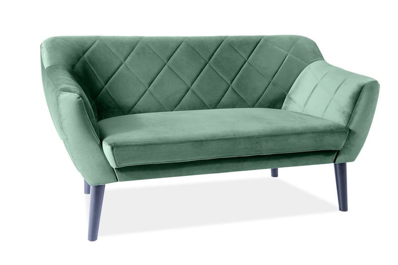 Karond Fløyelssofa - Grønn/Tre - Fløyel sofaer - 2 seter sofa