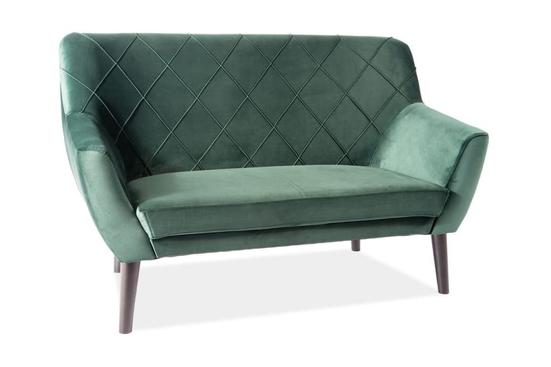 Kiere Fløyelssofa - Grønn/Tre - Fløyel sofaer - 2 seter sofa