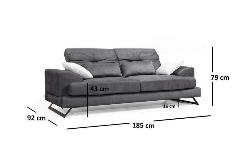 Killem 2-Seter Sofa - Svart - 2 seter sofa