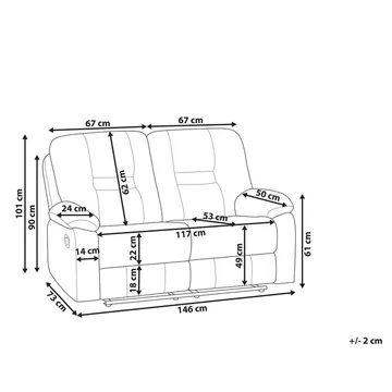 2-seters sofa Rovik - Beige - Møbler - Sofaer - Reclinersofaer - 2 seters kinosofa & reclinersofa