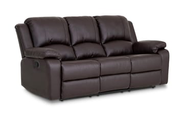 Norbo Reclinersofa 3-seter Kunstlær - Brun - Møbler - Sofaer - Reclinersofaer - 3 seters kinosofa & reclinersofa