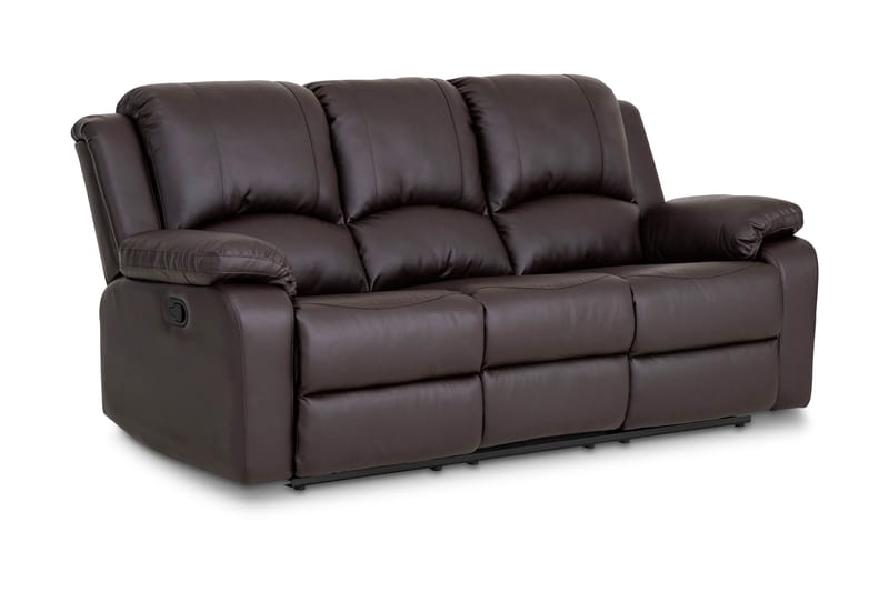 Norbo Reclinersofa 3-seter Kunstlær - Brun - Møbler - Sofaer - Reclinersofaer - 3 seters kinosofa & reclinersofa