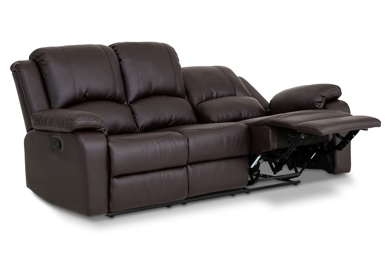 Norbo Reclinersofa 3-seter Kunstlær - Brun - Møbler - Sofaer - Reclinersofaer - 3 seters kinosofa & reclinersofa