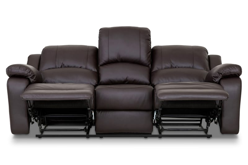 Norbo Reclinersofa 3-seter Kunstlær - Brun - Møbler - Sofaer - Reclinersofaer - 3 seters kinosofa & reclinersofa